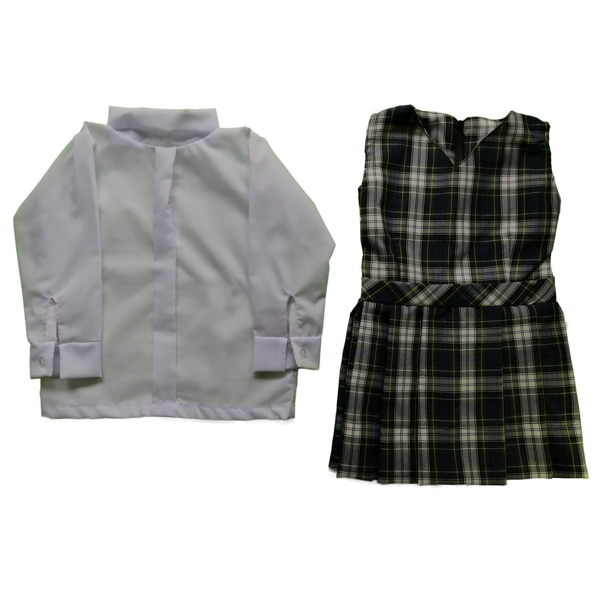 Camisa y Jardinera uniforme de niña colegio montessori 2 Kennedy Bogotá.