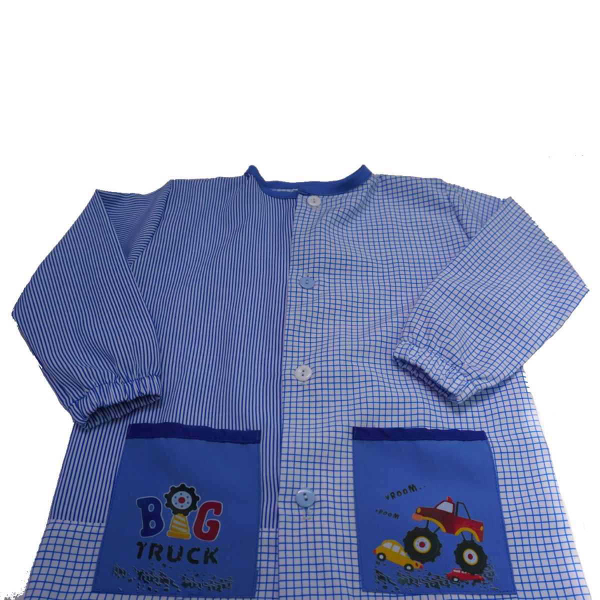 Delantal azul estampado para pintar zoom