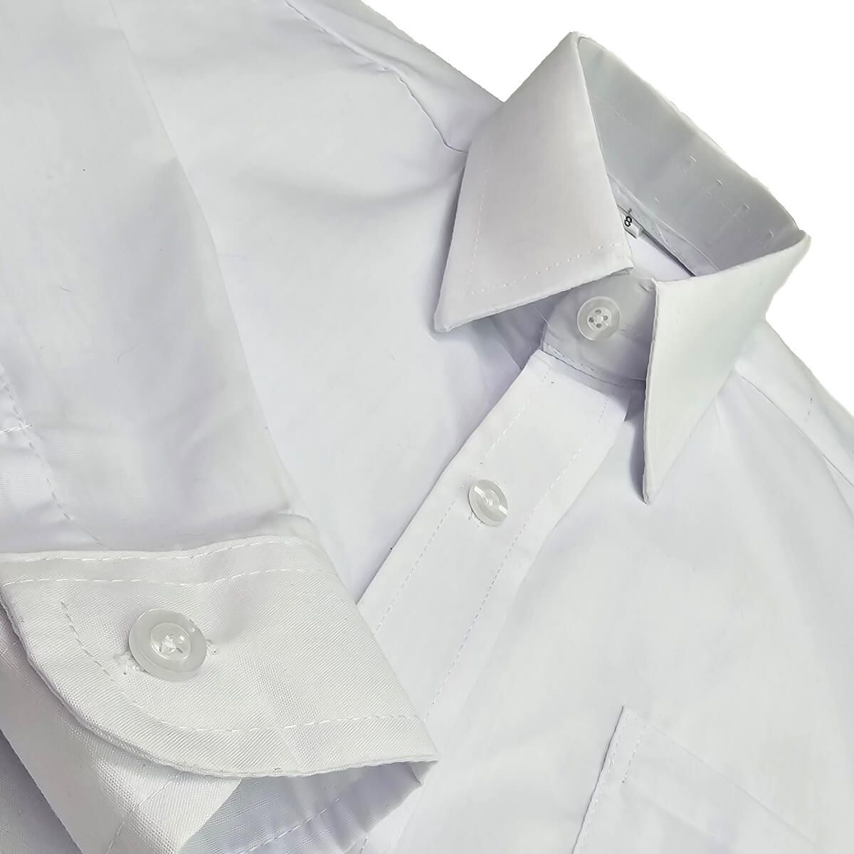 Camisa Blanca de Uniforme Escolar Cuello Corbata