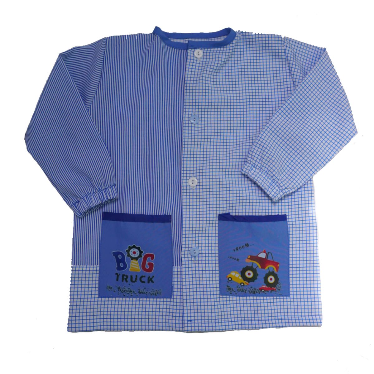 Delantal azul estampado para pintar frente